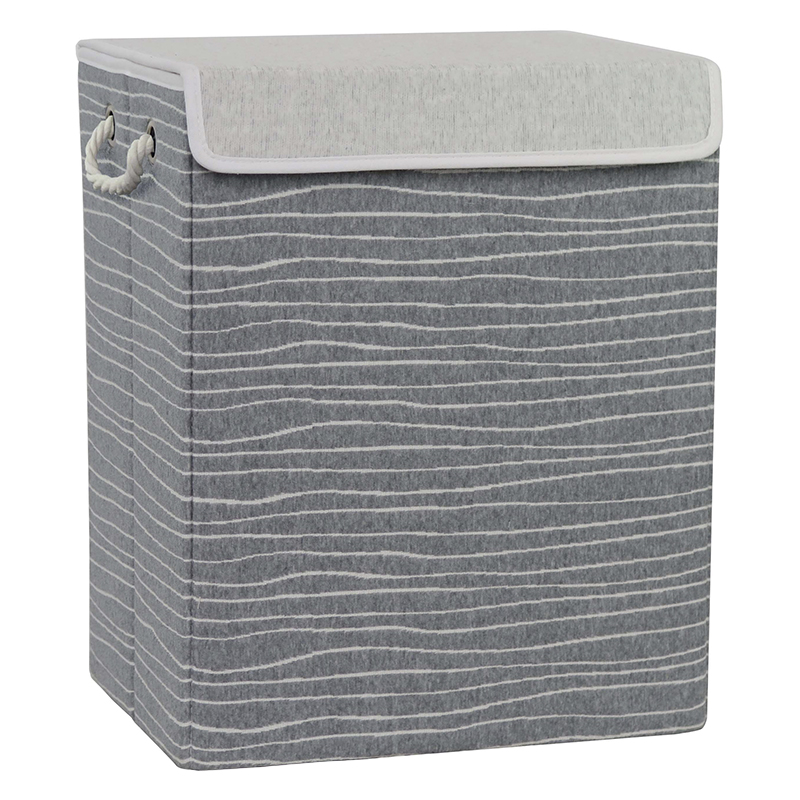 Cesto Plegable Gris Blanco 40x30x50cm