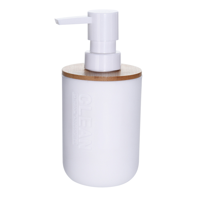 Dispensador de Jabón Líquido Blanco Bambú