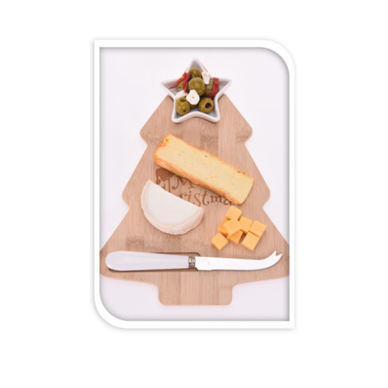 Tabla de Queso Bambú Merry Christmas 3 Piezas 