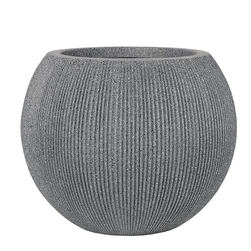 Porta macetero Gris 30x37cm Diseño Pliegues 