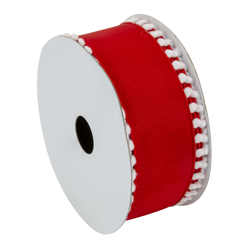 Cinta Navideña Roja Blanca Copo 1 1/2