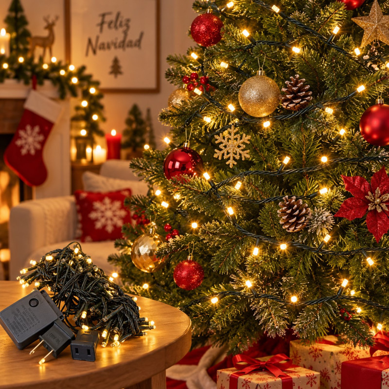 Luces Navideñas Led x 100 LEDs Amarillo Christmas Basic