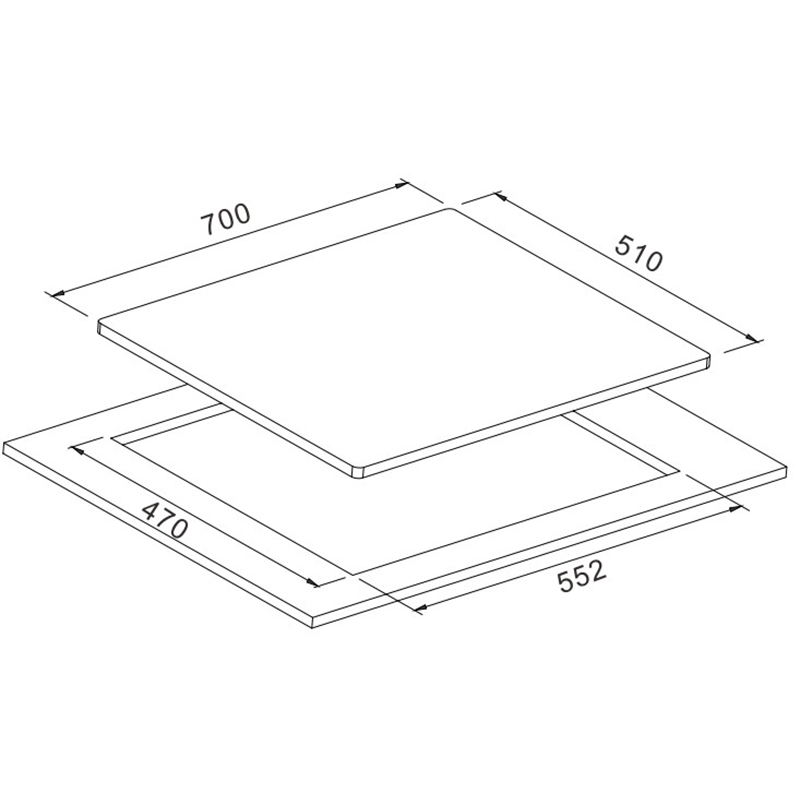 Cocina a Gas con 4 Quemadores +1 Triple Llama de 70x51cm Mastermaid