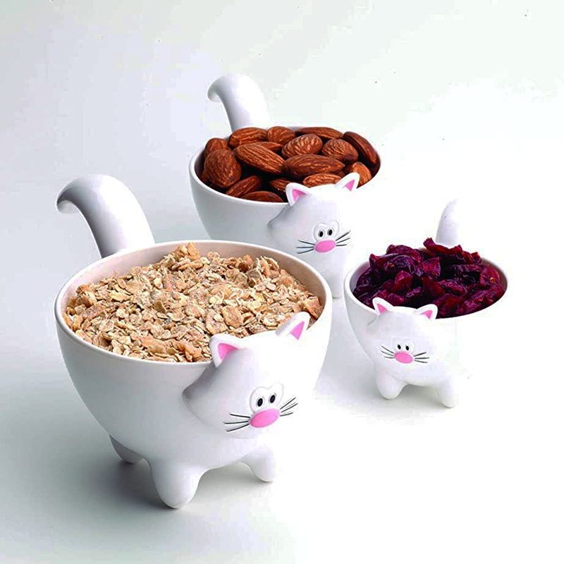 Taza de Medición Meow 3 Piezas Blanca Joie