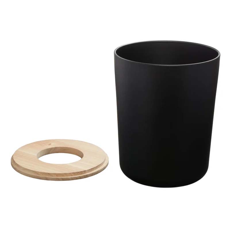 Tacho Eco Vanity Negro Mate Tapa Madera