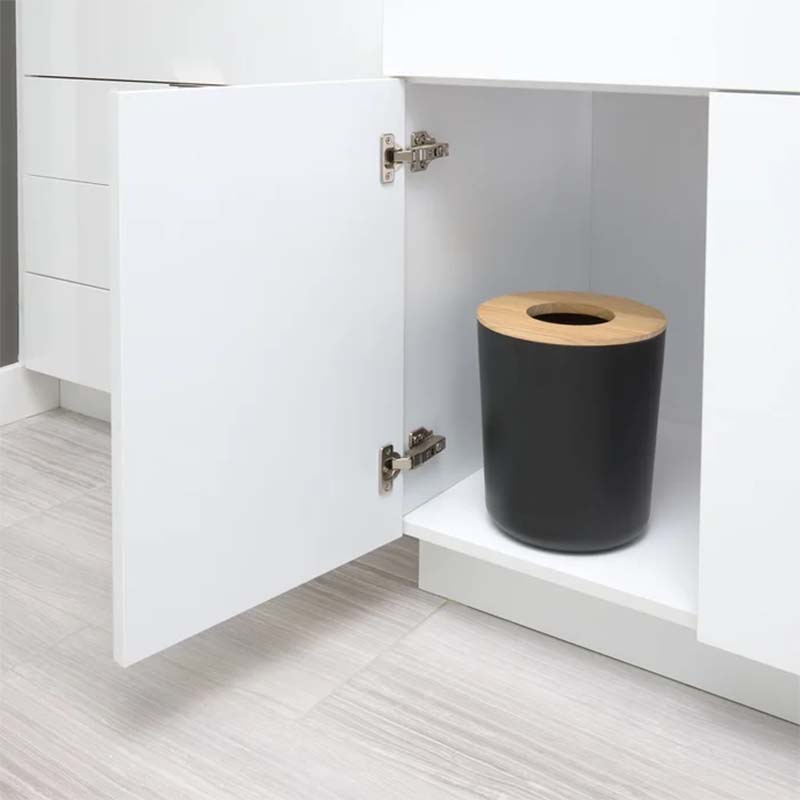 Tacho Eco Vanity Negro Mate Tapa Madera