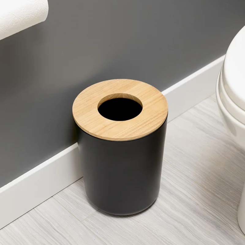 Tacho Eco Vanity Negro Mate Tapa Madera