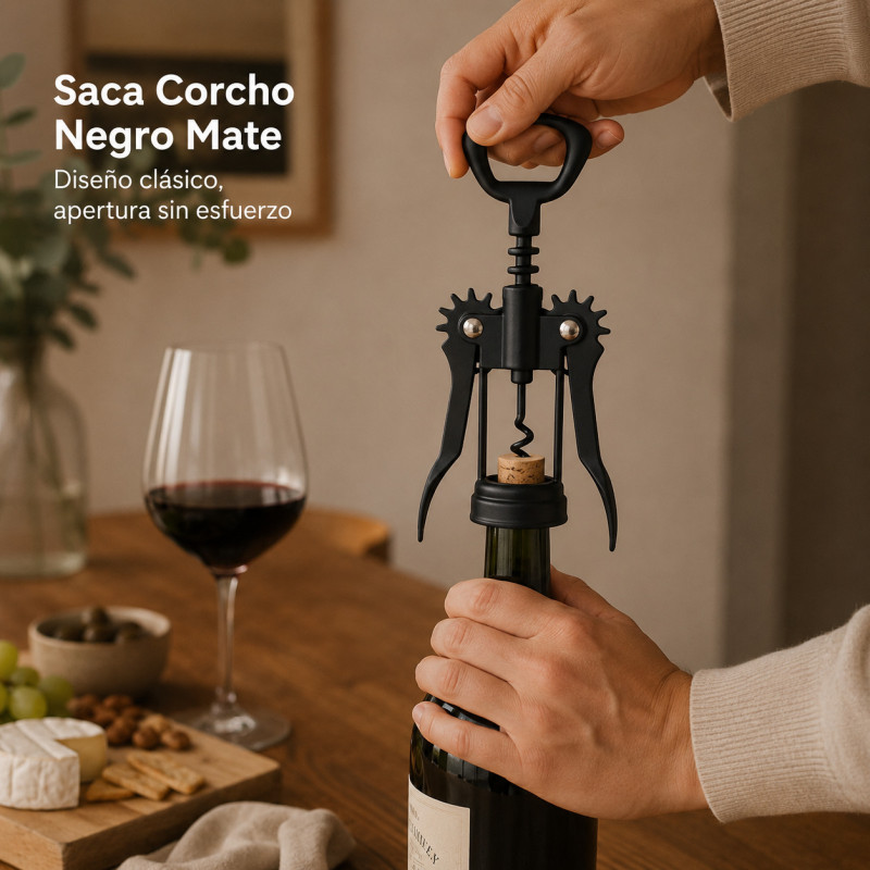 Saca Corcho Negro Mate