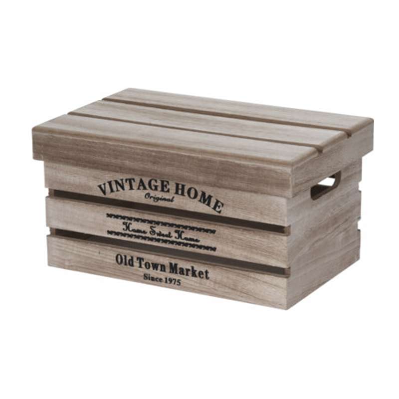 Caja de Madera Vintage Home 40x30x24cm