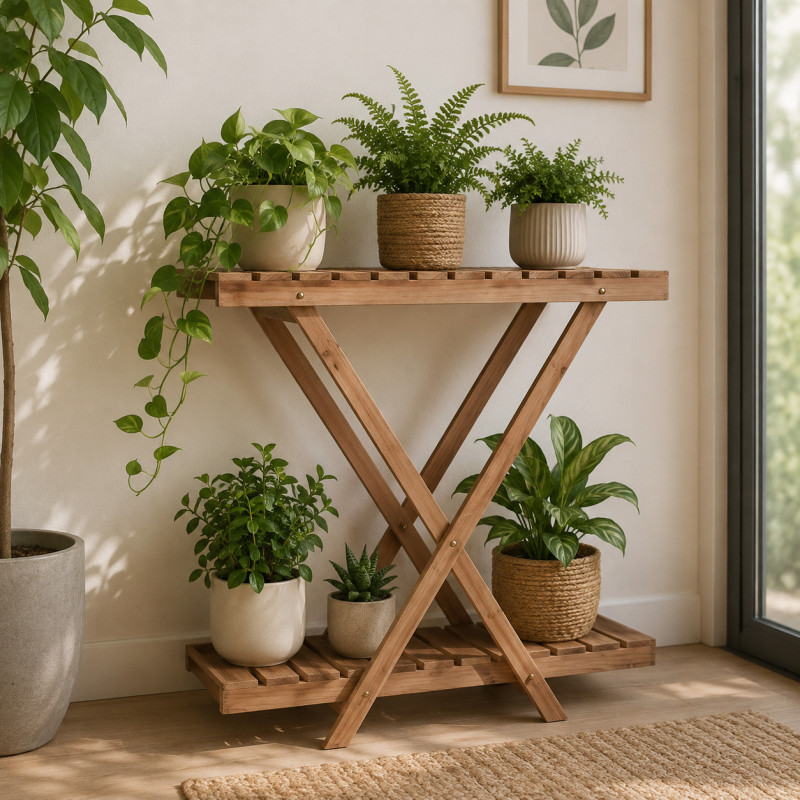 Repisa para Plantas 2 Niveles 75x70x28cm