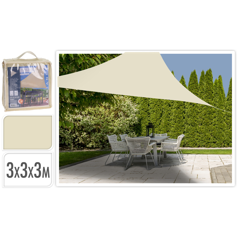 Toldo Triangular de Templar 3x3x3m Beige