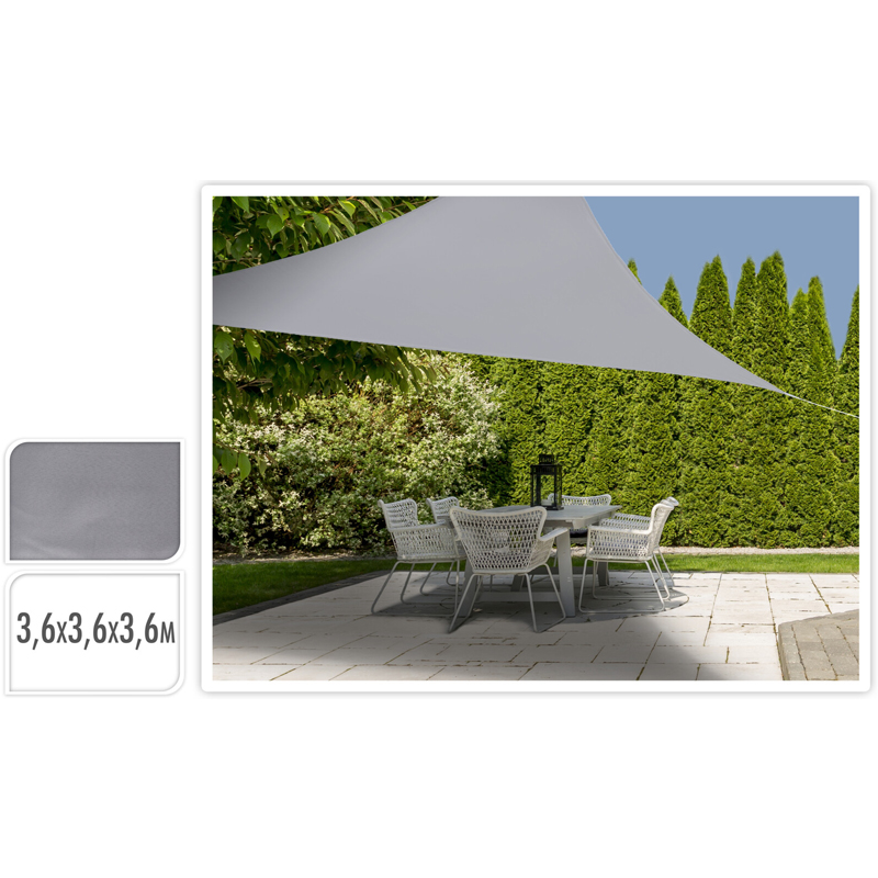 Toldo Triangular de Templar 3.6x3.6x3.6m Gris
