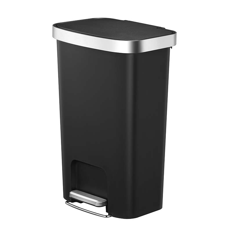 Tacho 50 Litros Hana Negro Inoxidable con Pedal y Tapa Hidráulica 