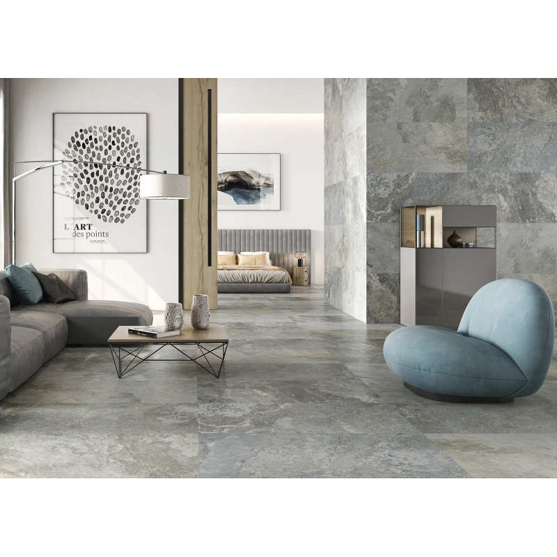 Porcelanato Ardesia Gris Antideslizante Rectificado 30x60cm Hecho en España