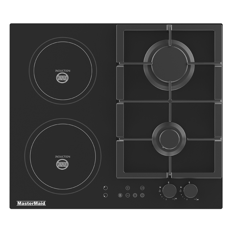 Cocina Mixta con 2 Quemadores a Gas y 2 de Inducción Vitrocerámica de  58.5x51cm Mastermaid