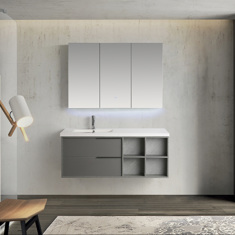Botiquín Gris Led 88x80x16cm
