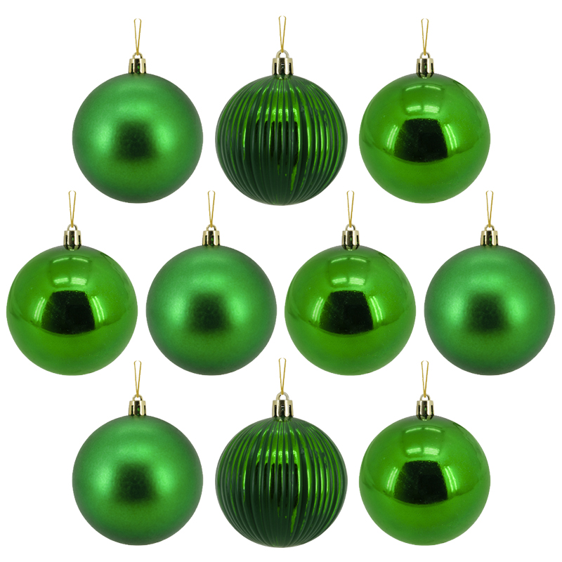 Bola Navideña Verde 7cm 10 Piezas