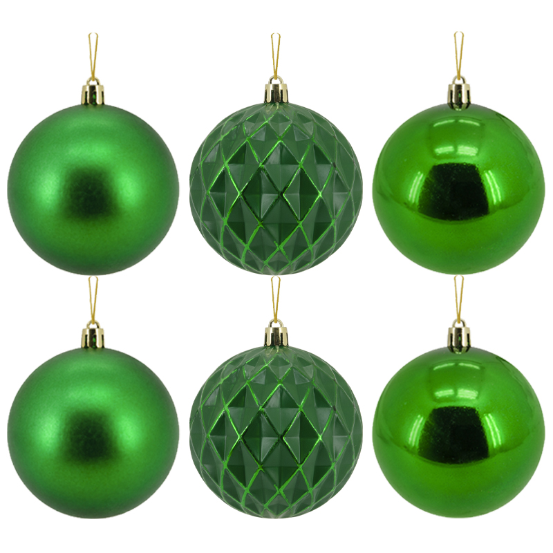 Bola Navideña Verde 8cm 6 Piezas