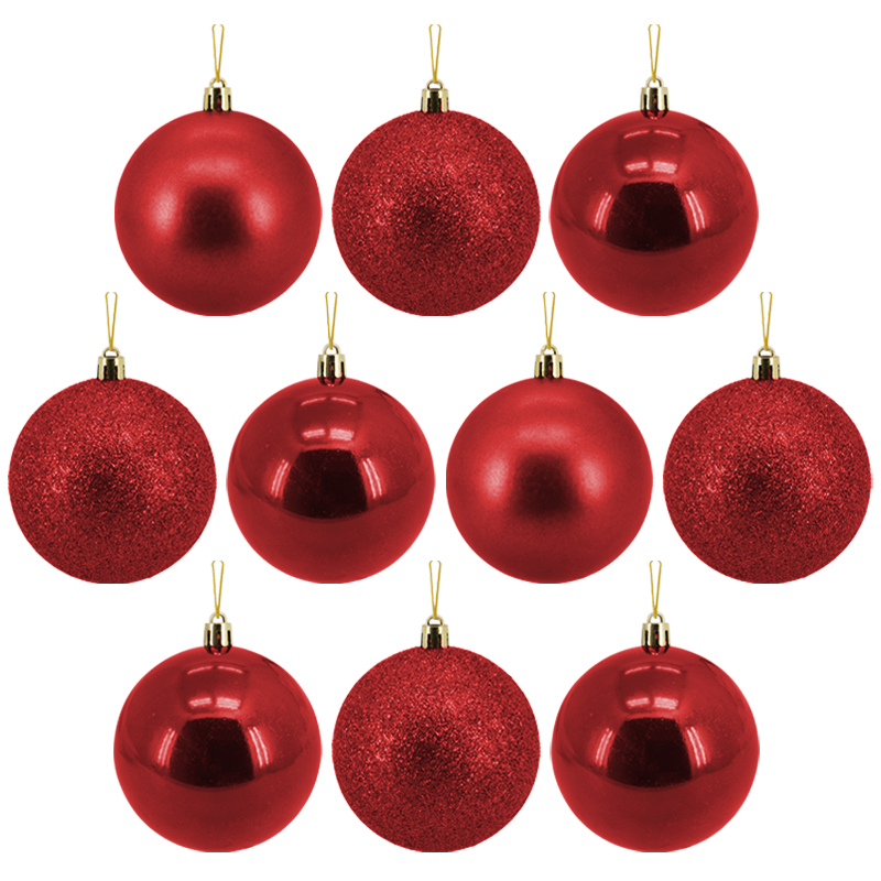 Bola Navideña Rojo 7cm 10 Piezas