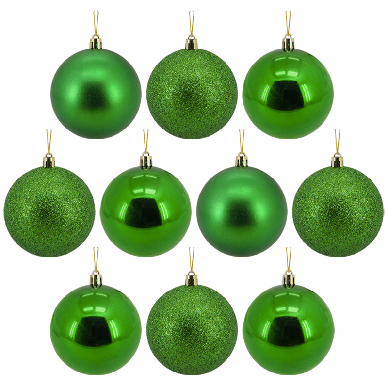 Bola Navideña Verde 7cm 10 Piezas