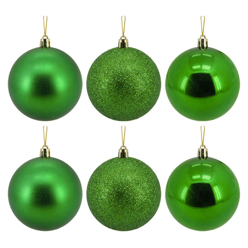 Bola Navideña Verde 8cm 6 Piezas