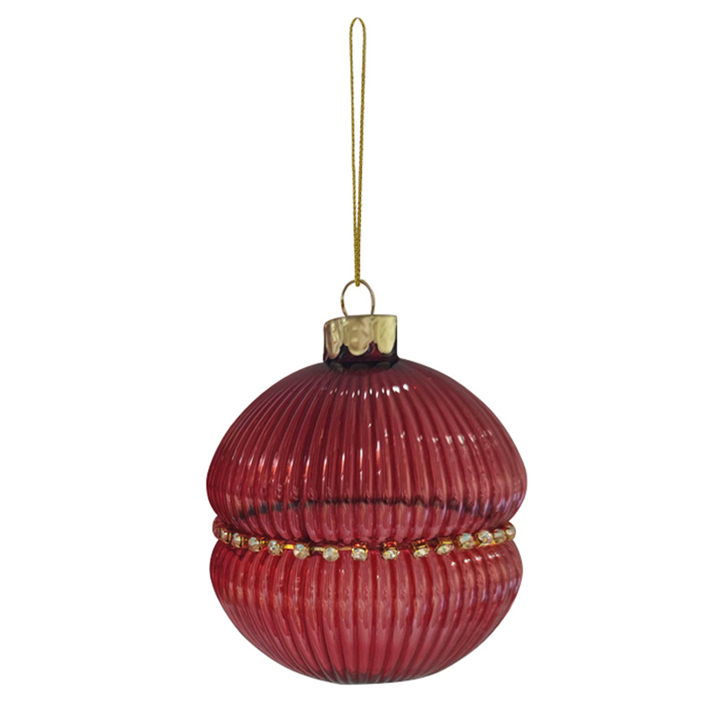 Bola de Vidrio Rojo Oro 8cm