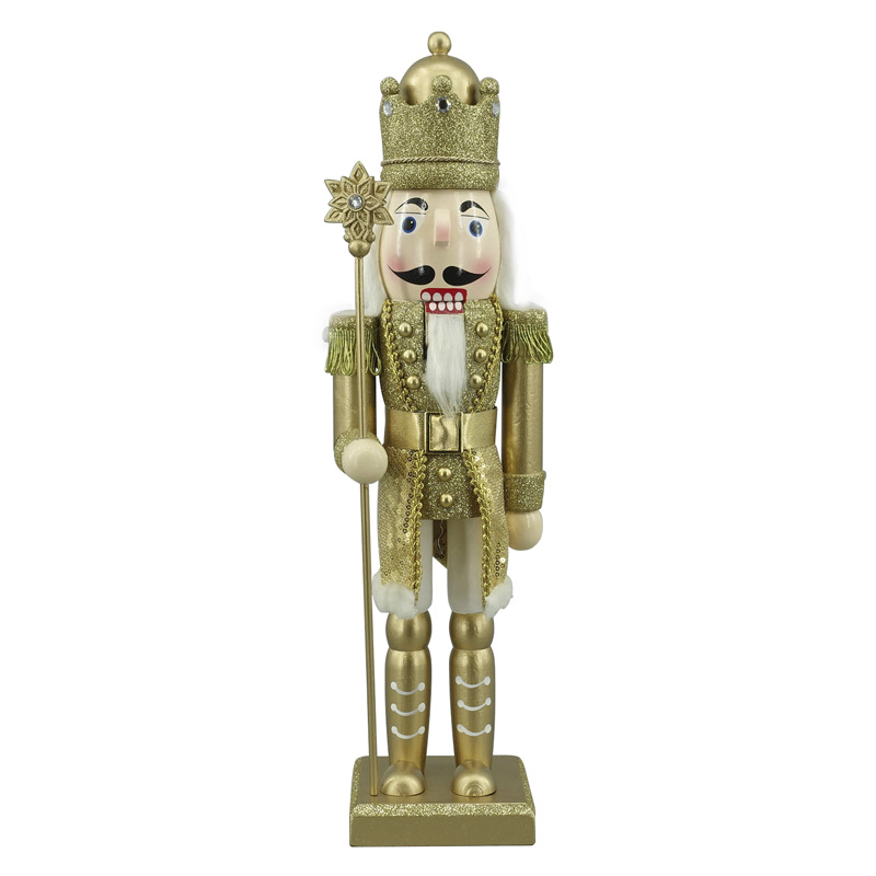 Cascanuez Oro escarchado con Cetro 50cm