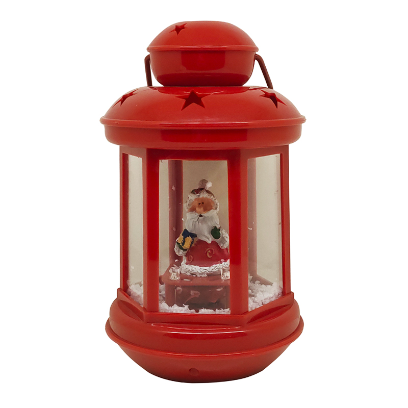 Farol Rojo con Santa 15cm