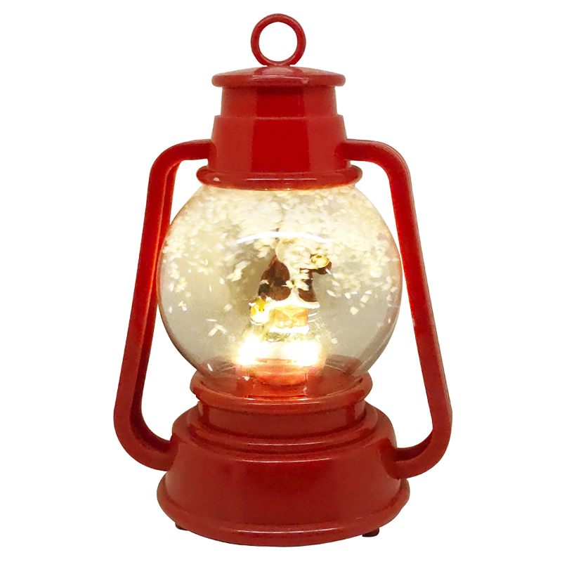 Farol Circular Rojo con Santa 20cm