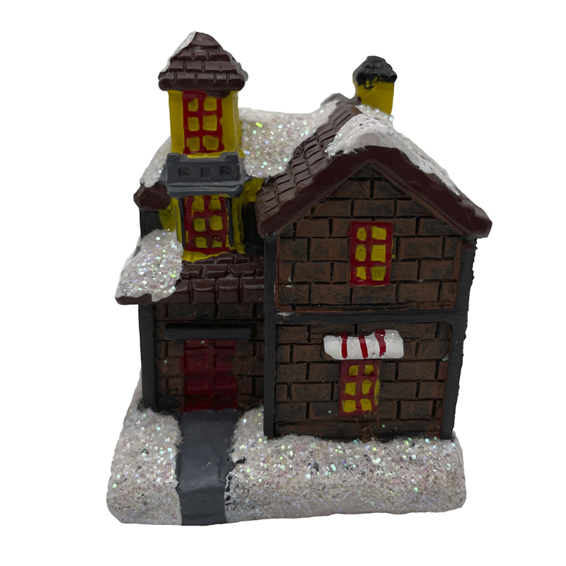 Casa para Pueblo Navideño  Luz Led 6.5x6x9cm