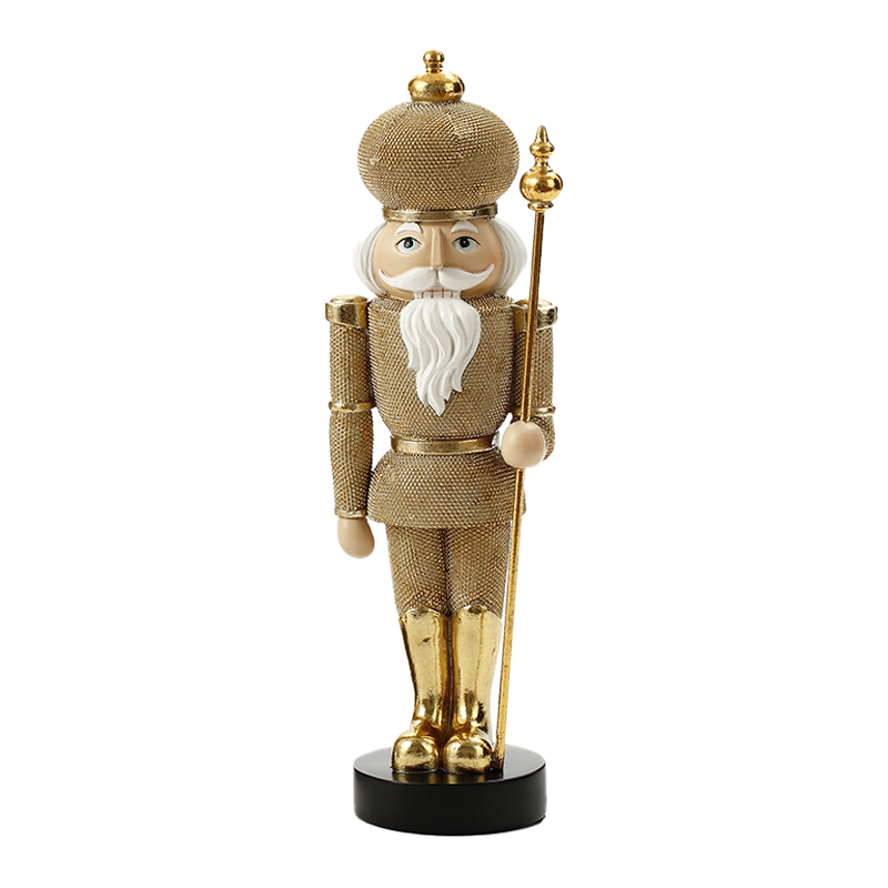 Adorno de Resina Cascanuez Oro con Cetro 31cm