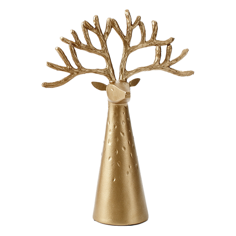 Adorno Cabeza de Venado Oro 35.5cm