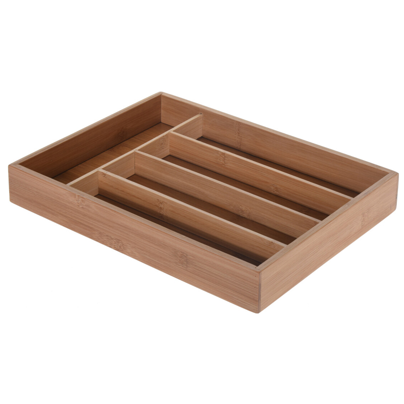 Organizador Bambú de Utensilios con 5 Compartimentos 
