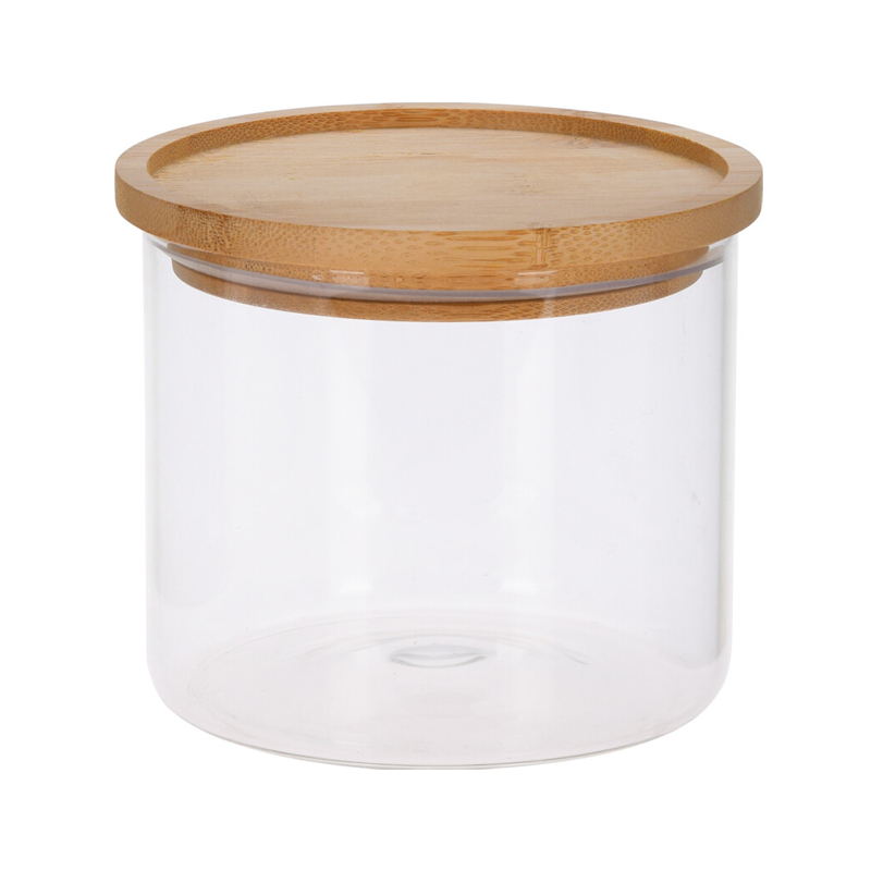 Bote de café de vidrio con tapón hermético de bambú 1 l Victionary