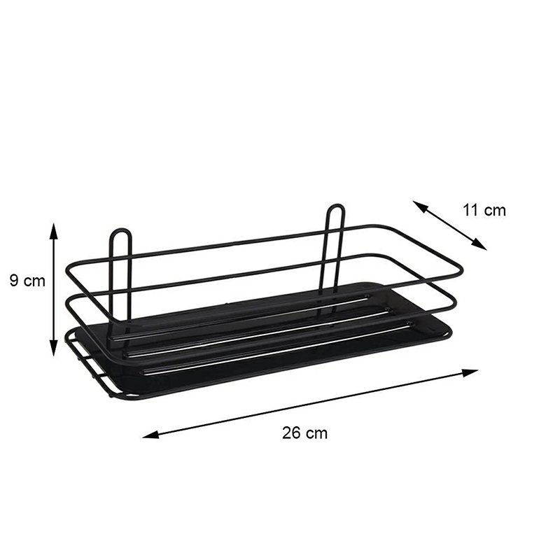 Repisa de Baño Negra con Ventosa