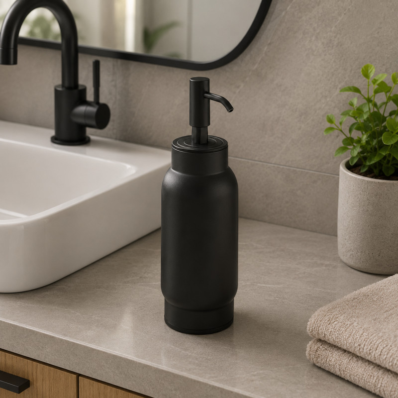 Dispensador de Jabón Líquido Austin Negro Mate Interdesign