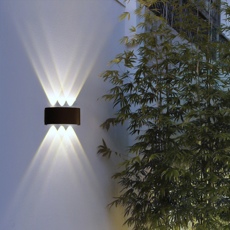 Lámpara Led Exterior Sextuple Negra 6w  