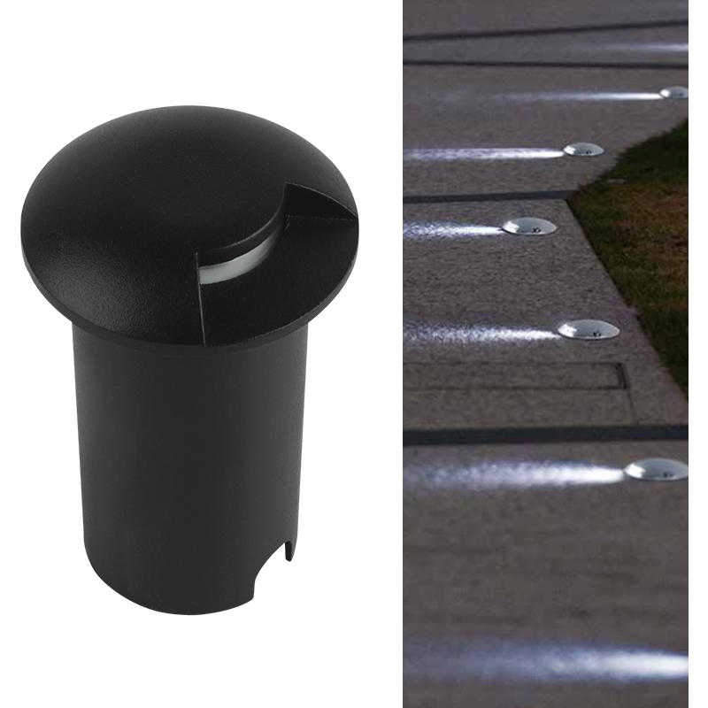 Lámpara Led Guía para Exterior Negra 1w  