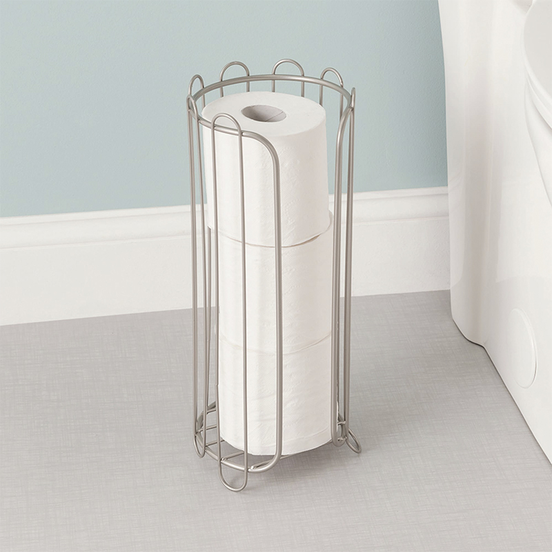 Porta Rollo Gris de Piso Home Basics