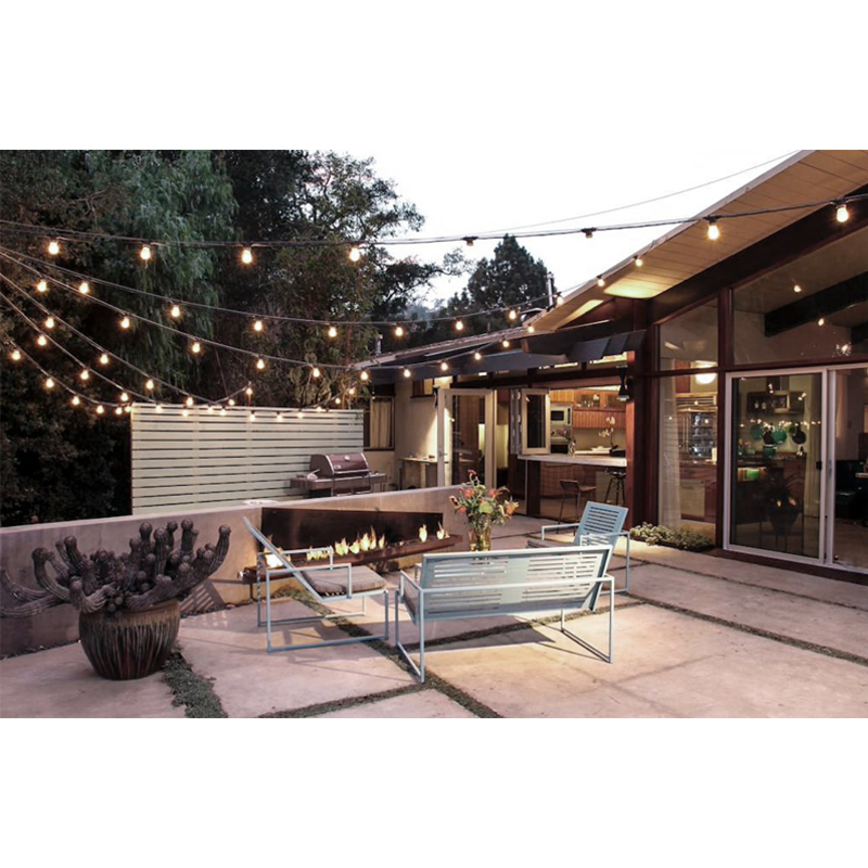 Luces Led 12 Bombillas Transparente 7.6 Metros de Plástico Luz Amarilla Eurolight