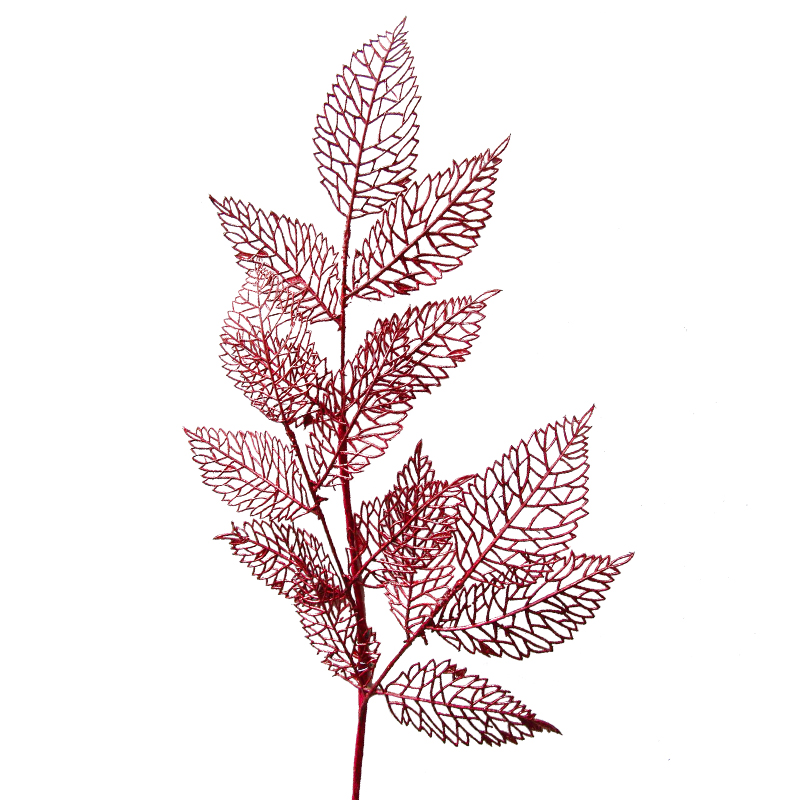 Rama Navideña Leaves Roja 75cm