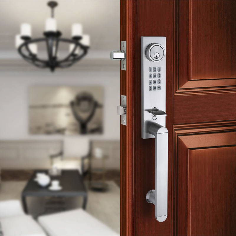 Manija de puerta con cerradura electrónica de inducción con contraseña,  cerradura de puerta de madera inteligente para el hogar, manija de puerta