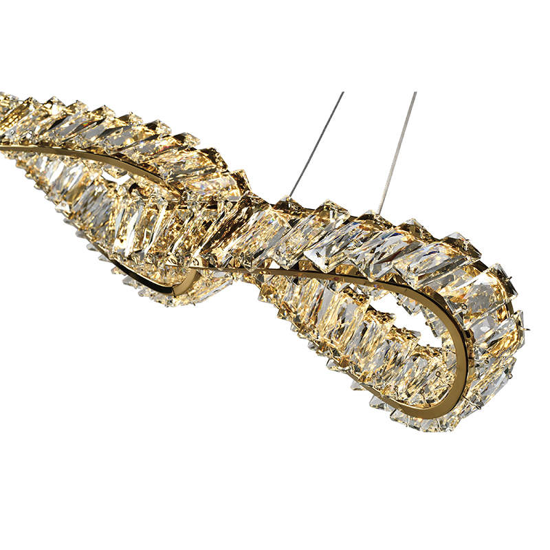 Lámpara de Techo Venice Led 40w Oro Cristal Luz Cálida
