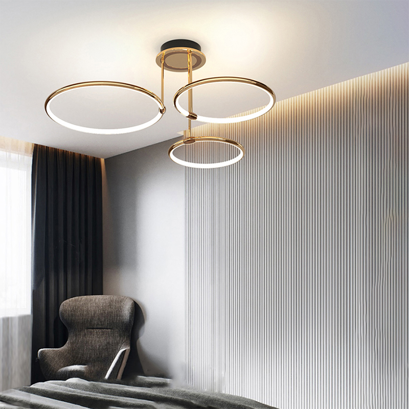 Lámpara de Techo Trplet Led 45w Oro Luz Cálida