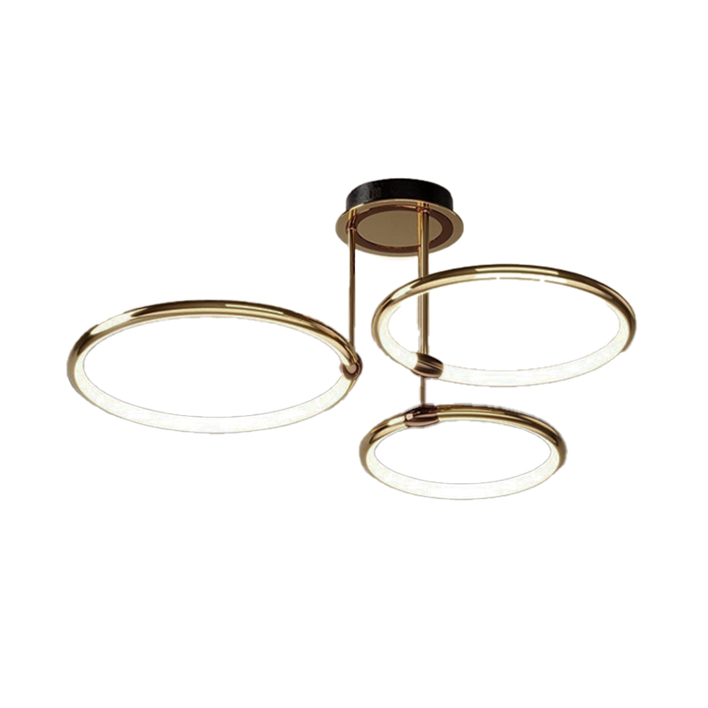 Lámpara de Techo Trplet Led 45w Oro Luz Cálida