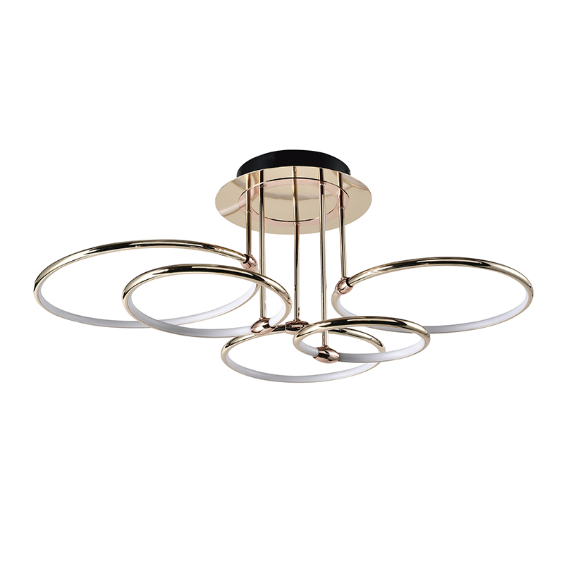 Lámpara de Techo Cuadret Led 91w Oro Luz Cálida