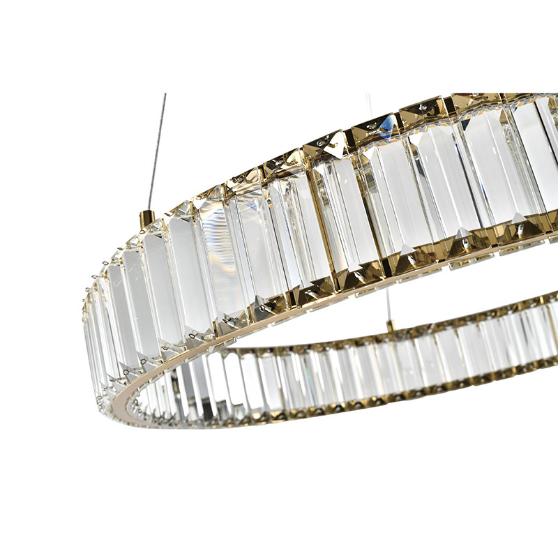 Lámpara de Techo Bordi Led 33w Oro Cristal Luz Cálida