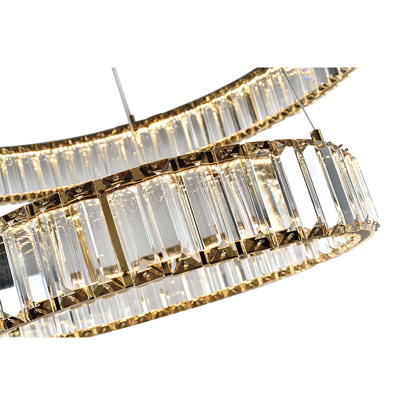 Lámpara de Techo Bordi Duo Led 46.5w Oro Cristal Luz Cálida
