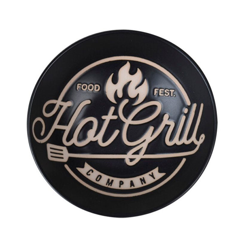Plato Hondo Hot Grill BBQ 18cm Negro