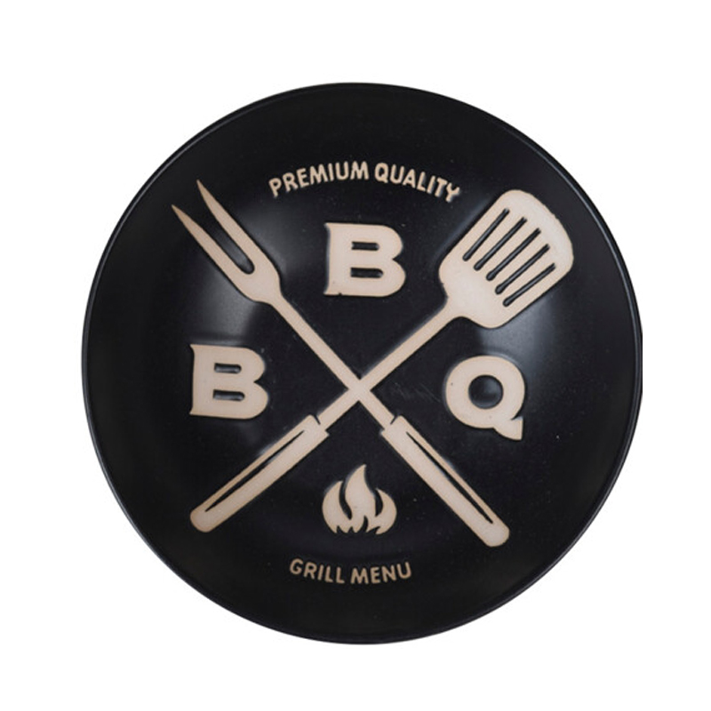 Plato Hondo Hot Grill BBQ 18cm Negro